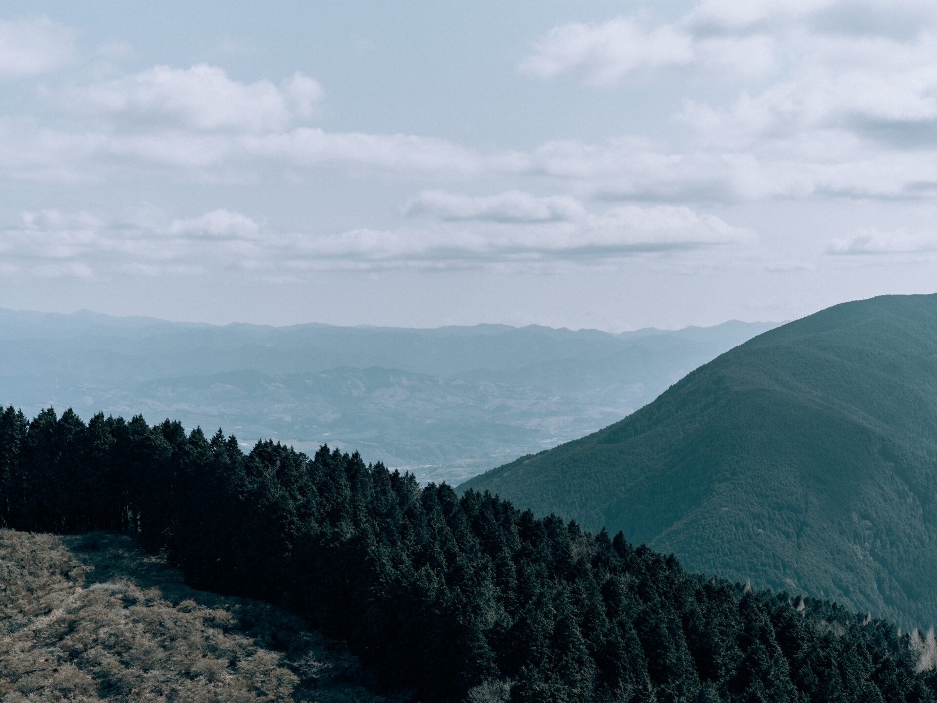 Panoramic view of Mount Katsuragi in Nara, Japan